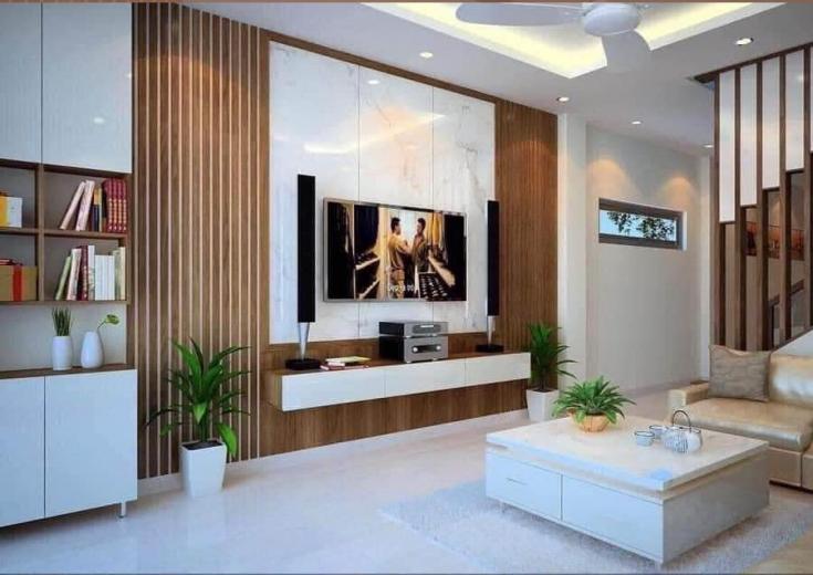 Công ty nhận thi công vách trang trí phòng khách đẹp tin cậy